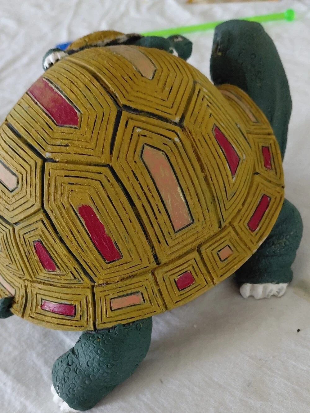Decorative Turtle Terrarium Ornament - Yellow & Green